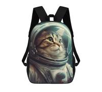 sinyumoney Cat Astronauts Zaino Scolastico Stampato in 3D, Borse Scolastiche Per Ragazzi E Ragazze, Zaino Per Laptop Per Bambini/studenti/adulti 17inch