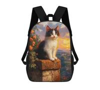 sinyumoney Cat at Sunset Zaino Per La Scuola Stampato in 3D Borsa Scolastica Per Ragazzi E Ragazze Zaino Per Bambini Zaino Da Viaggio 17inch