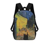 sinyumoney Cat at Terrasse Des Cafes Zaino Scolastico Alla Moda Per Studenti, Adatto A Ragazzi E Ragazze, Ideale Per Viaggi All'aperto E Attività Ricreative. 17inch