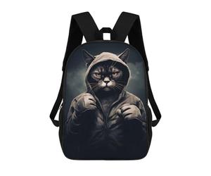 sinyumoney Cat Boxer Portrait Zaino Scolastico Per Bambini, Borsa Scolastica Stampata in 3D Per Ragazzi, Studenti Delle Scuole Elementari E Medie 17inch