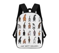 sinyumoney Cat Butt Funny Poster Zaino Scolastico Per Bambini Stampato in 3D, Zaini Da Viaggio Ad Alta Capacità, Borse Per Libri, Zaini Scolastici Per Bambini 17inch