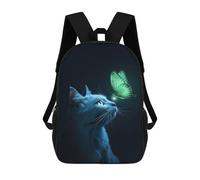 sinyumoney Cat Butterflies Zaino Scolastico Alla Moda Per Studenti, Adatto A Ragazzi E Ragazze, Ideale Per Viaggi All'aperto E Attività Ricreative. 17inch