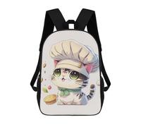 sinyumoney Cat Chef Cute Zaino Scolastico Zaini Scolastici Per Ragazze Zaini Per Ragazzi Con Tasche Borsa Scolastica Alla Moda Zaino Per Bambini 17inch