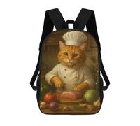 sinyumoney Cat Chef Preparing Meal Zaino, Borsa Scolastica Stampata in 3D, Borsa Per Il Pranzo Scolastico, Zaino Da Viaggio, Zaino Per Amici, Zaino Scolastico Per Ragazze E Ragazzi 17inch