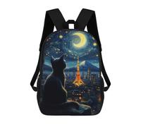 sinyumoney Cat Dreaming Tokyo Starry Night Zaino Per Bambini, Borsa Scolastica Di Grande Capacità, Zaino Per Studenti, Zaino Per Ragazzi, Ragazze, Adulti, Adolescenti 17inch