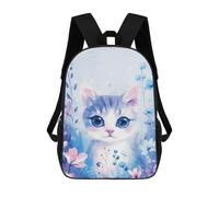 sinyumoney Cat Flower Zaino Scolastico Per Bambini, Borsa Scolastica Stampata in 3D Per Ragazzi, Studenti Delle Scuole Elementari E Medie 17inch