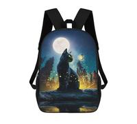 sinyumoney Cat Moon And Stars 2 Zaini Per Bambini, Zaini Scolastici Personalizzati 3D Per Ragazzi E Ragazze, Zaini Scolastici Grandi, Zaini Casual Da Giorno 17inch
