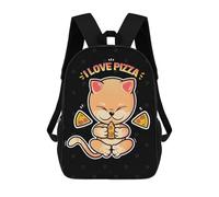 sinyumoney Cat Pizza Zaini Per Bambini Zaino Scolastico Borsa Scolastica Stampata in 3D Borsa Scolastica Per Ragazzi Studenti Delle Scuole Elementari E Medie 17inch
