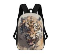 sinyumoney Cat Smoking Zaino scolastico per adolescenti, stampa 3D, regolabile, con tasche alla moda, per bambini, ragazzi, ragazze, studenti e adolescenti, Angry Tiger, 17"