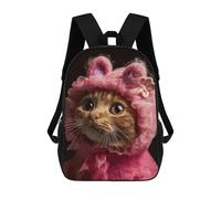 sinyumoney Cat Smoking Zaino scolastico per adolescenti, stampa 3D, regolabile, con tasche alla moda, per bambini, ragazzi, ragazze, studenti e adolescenti, Kitten Hugs, 17"