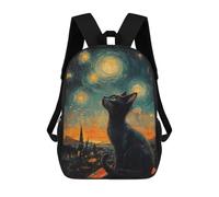 sinyumoney Cat Starry Night Zaini Casual Per Bambini, Borse Scolastiche Per Ragazzi E Ragazze, Zaini Per Libri, Zaini 17inch