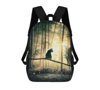 sinyumoney Cat, Sun And Forest Zaino Scolastico Per Bambini, Borsa Scolastica Stampata in 3D Per Ragazzi, Studenti Delle Scuole Elementari E Medie 17inch