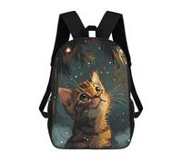 sinyumoney Cat Under Christmas Tree Zaino Scolastico Per Bambini, Stampato in 3D, Borsa Scolastica Alla Moda, Borsa Scolastica Casual Per Ragazzi, Studenti Delle Scuole Elementari E Medie 17inch