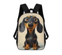 sinyumoney Cat009 Zaini Stampati 3D Per Bambini, Borse Da Scuola Alla Moda Per Ragazzi Borse Da Viaggio Borse Scuola Per Studenti Di Scuola, Cartoon Dachshund Ritratto, 17"