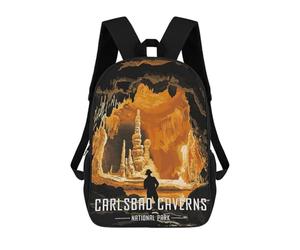 sinyumoney Cat009 Zaini Stampati 3D Per Bambini, Borse Da Scuola Alla Moda Per Ragazzi Borse Da Viaggio Borse Scuola Per Studenti Di Scuola, Carlsbad Caverns National Park-1, 17"