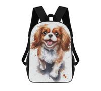 sinyumoney Cavalier King Cute Zaini Per Bambini, Zaini Scolastici Personalizzati 3D Per Ragazzi E Ragazze, Zaini Scolastici Grandi, Zaini Casual Da Giorno 17inch