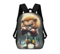 sinyumoney Celestial Realms - Zaino per bambini, con stampa 3D, per ragazzi e adolescenti, Pro Lion Cub Boxer, 17"
