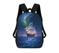 sinyumoney Celestial Sailboat Under Starry Night Sky Zaino Scolastico Per Ragazze E Ragazzi, Zaini Di Grande Capacità, Zaini Leggeri Per Bambini E Studenti 17inch