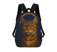 sinyumoney Celestial Tabby Cat Portrait Zaino Scolastico Per Bambini, Borsa Scolastica Stampata in 3D Per Ragazzi, Studenti Delle Scuole Elementari E Medie 17inch