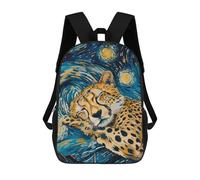 sinyumoney Cheetah Sleeping in Starry Night Style Zaino Scolastico Per Bambini Da 17 Pollici, Zaino Casual Da Viaggio Per Ragazzi E Ragazze, Zaino Da Giorno Di Grande Capacità 17inch