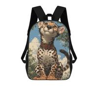 sinyumoney Cheetah with Big Eyes Zaino Scolastico Per Bambini, Stampato in 3D, Borsa Scolastica Alla Moda, Borsa Scolastica Casual Per Ragazzi, Studenti Delle Scuole Elementari E Medie 17inch