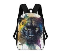 sinyumoney Cheetah - Zaini da 17 pollici, per bambini, con stampa 3D, per studenti delle scuole elementari e del college, per ragazzi e ragazze, Watercolor Panther, 17"