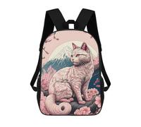 sinyumoney Cherry Blossom Cat Dreamscape Zaino Scolastico Per Bambini Stampato in 3D Per Bambini, Zaini Da Viaggio, Borse Per Libri Per Ragazzi, Studenti Delle Scuole Elementari 17inch