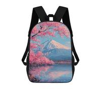 sinyumoney Cherry Blossom Lake Scene Zaino Scolastico Zaino Per Bambini Borsa Scolastica Di Grande Capacità Zaino Per Bambini Per La Scuola Zaino 3D Borsa Per Libri Regali Per Bambini 17inch