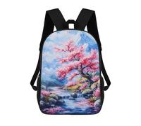 sinyumoney Cherry Blossom Mountain Stream Zaini Stampati in 3D Per Bambini, Zaini Scolastici, Borse Scolastiche, Zaini Alla Moda Per Ragazzi, Studenti Delle Scuole Elementari E Medie 17inch