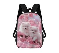 sinyumoney Cherry Blossom Puppies Zaino Scolastico Per Bambini, Borsa Scolastica Stampata in 3D Per Ragazzi, Studenti Delle Scuole Elementari E Medie 17inch