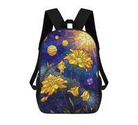 sinyumoney Cherry Blossom Tree Painting Zaino Bambino Alla Moda E Divertente, Zaino Per Ragazzi E Adolescenti, Borsa Da Scuola Stampa 3D Per Ragazzi, Floral Stained Glass Space Art, 17"