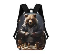 sinyumoney Chess Bear Playing Zaini Per Bambini, Zaini Scolastici Personalizzati 3D Per Ragazzi E Ragazze, Zaini Scolastici Grandi, Zaini Casual Da Giorno 17inch