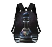 sinyumoney Chess Pawn Earth Zaino Scolastico Alla Moda Per Studenti, Adatto A Ragazzi E Ragazze, Ideale Per Viaggi All'aperto E Attività Ricreative. 17inch