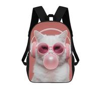 sinyumoney Chill Cat with Bubble Gum Zaini Stampati in 3D, Borsa Scolastica Casual Per Bambini, Borsa Scolastica Alla Moda Per Ragazzi, Studenti Delle Scuole Medie 17inch