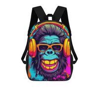sinyumoney Chill Monkey -18 Zaino Scolastico Per Bambini Stampato in 3D, Zaini Da Viaggio Ad Alta Capacità, Borse Per Libri, Zaini Scolastici Per Bambini 17inch