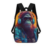sinyumoney Chill Monkey -3 Zaino, Zaino Per Bambini, Borsa Scolastica Per Studenti, Zaino Per Libri, Borsa Scolastica Stampata in 3D Per Ragazzi E Ragazze 17inch
