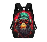 sinyumoney Chill Monkey -9 Zaino Scolastico Per Bambini Alla Moda Casual Zaini Per Bambini Stampati in 3D Borse Scolastiche Per Ragazzi Zaino Grande 17inch