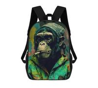 sinyumoney Chill Monkey Vibe -2 Zaini Stampati in 3D Per Bambini, Zaini Scolastici, Zaini Casual Da Esterno, Zaini Casual Alla Moda Per Bambini, Borse Da Viaggio Carine 17inch