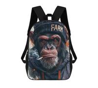 sinyumoney Chill Monkey with Cigarette -1 Zaino Scolastico Per Bambini, Borsa Scolastica Stampata in 3D Per Ragazzi, Studenti Delle Scuole Elementari E Medie 17inch