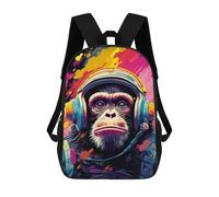 sinyumoney Chimpanzee Astronaut Art Print Zaini Stampati in 3D, Borsa Scolastica Casual Per Bambini, Borsa Scolastica Alla Moda Per Ragazzi, Studenti Delle Scuole Medie 17inch