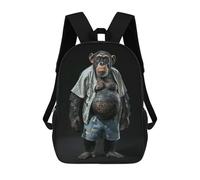 sinyumoney Chimpanzee Fat Zaini Per Bambini, Zaini Scolastici Personalizzati 3D Per Ragazzi E Ragazze, Zaini Scolastici Grandi, Zaini Casual Da Giorno 17inch