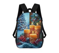 sinyumoney Christmas Candles & Evergreen Zaino Scolastico Alla Moda Per Studenti, Adatto A Ragazzi E Ragazze, Ideale Per Viaggi All'aperto E Attività Ricreative. 17inch
