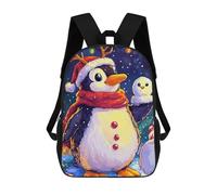 sinyumoney Christmas Penguin Snowman Zaino Scolastico Per Bambini, Borsa Scolastica Stampata in 3D Per Ragazzi, Studenti Delle Scuole Elementari E Medie 17inch