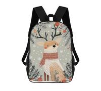 sinyumoney Christmas Reindeer Illustration Zaino Scolastico Alla Moda Per Studenti, Adatto A Ragazzi E Ragazze, Ideale Per Viaggi All'aperto E Attività Ricreative. 17inch