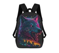 sinyumoney City Under Wolf's Roar Zaini Per Bambini, Borsa Scolastica Stampata in 3D, Zaino Per Bambini, Zaini Da Viaggio, Borse Per Bambini, Borse Per Libri, Borsa Scolastica Per Bambini 17inch