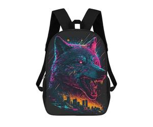 sinyumoney City Under Wolf's Roar Zaini Per Bambini, Borsa Scolastica Stampata in 3D, Zaino Per Bambini, Zaini Da Viaggio, Borse Per Bambini, Borse Per Libri, Borsa Scolastica Per Bambini 17inch