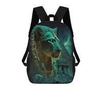 sinyumoney Cloudy Mountain Serenity Zaino Scuola Stampato In 3D Per Bambini E Ragazze, Zaino Scuola, Zaino Da Viaggio Per Bambini, Golden Sphinx e Pyramid Night Scene, 17"