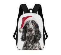 sinyumoney Cocker Spaniel Dog with Santa Hat Zaini Casual Per Bambini, Borse Scolastiche Per Ragazzi E Ragazze, Zaini Per Libri, Zaini 17inch