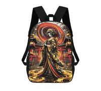 sinyumoney Coconut Island Paradise Zaino per bambini alla moda e divertente, zaino per ragazzi e adolescenti, borsa da scuola stampata 3D per ragazzi, Giapponese d'oro Geisha, 17"