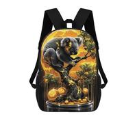 sinyumoney Coconut Island Paradise Zaino per bambini alla moda e divertente, zaino per ragazzi e adolescenti, borsa da scuola stampata 3D per ragazzi, Koala Bonsai In Gold, 17"